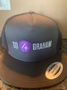 Go4Graham Foundation Dark Grey Flat Brim Trucker Hat (The Classics)