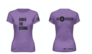 Go4Graham 2020 "Shred The Stigma" Women's Short Sleeve Purple T-Shirt (black print)
