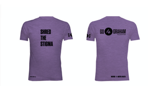 Go4Graham 2020 "Shred The Stigma" Men's Short Sleeve Purple T-Shirt (black print)