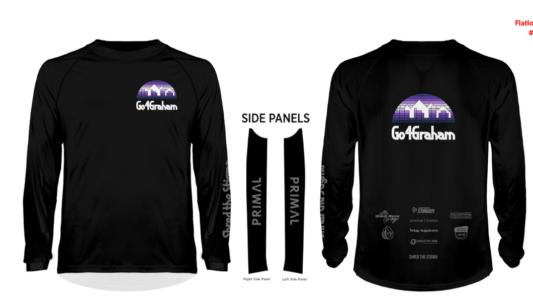 Go4Graham Men's Ilex Purple Sunset Long Sleeve MTB Jersey